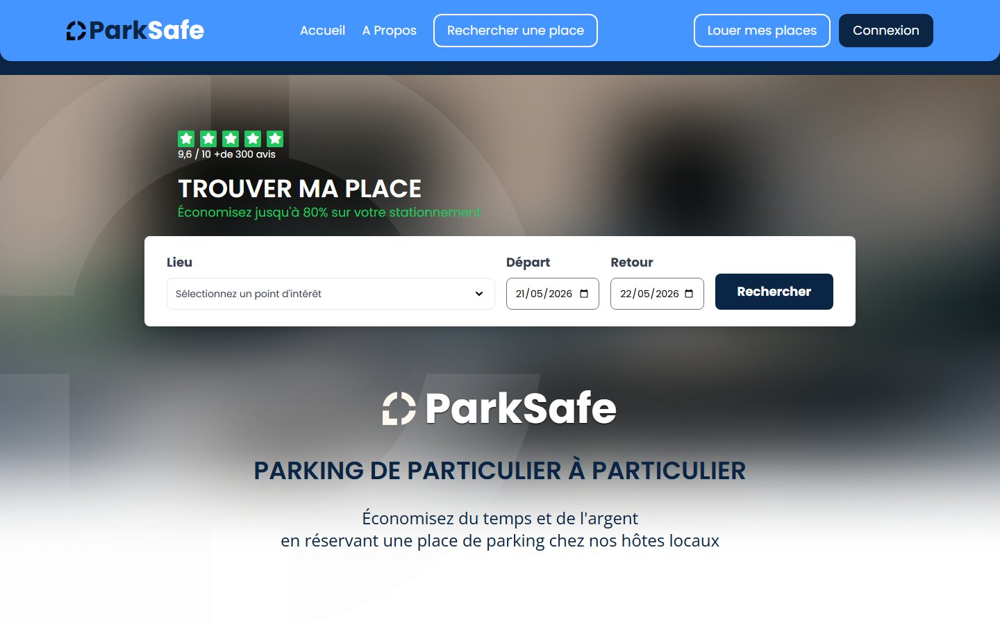 ParkSafe — Marketplace de location de places de parking entre particuliers