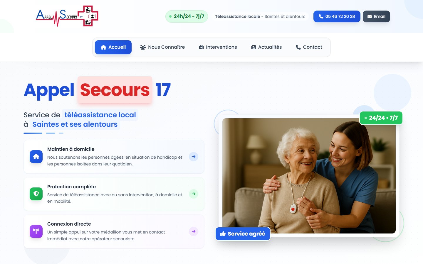 Appel Secours 17 — Téléassistance Charente-Maritime