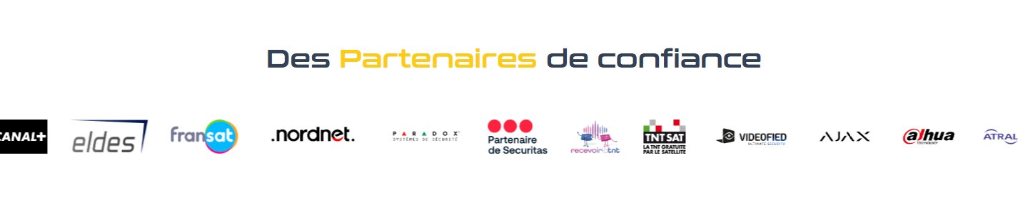 Logos partenaires — AJAX, Paradox, Securitas, Nordnet, Canal+, Fransat : signal professionnel