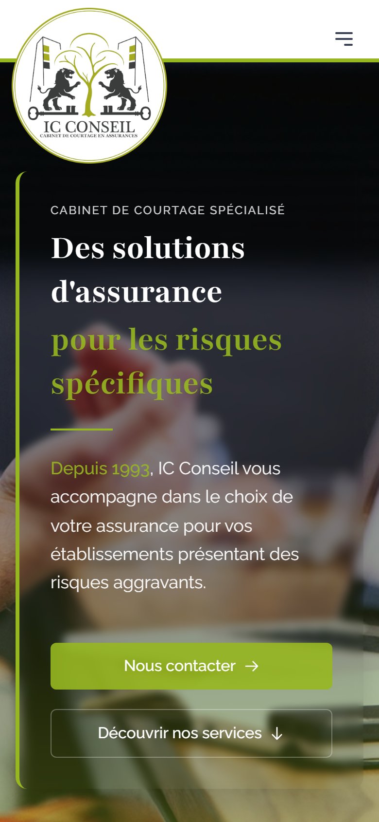 Vue mobile : home adaptée et navigation tactile fluide