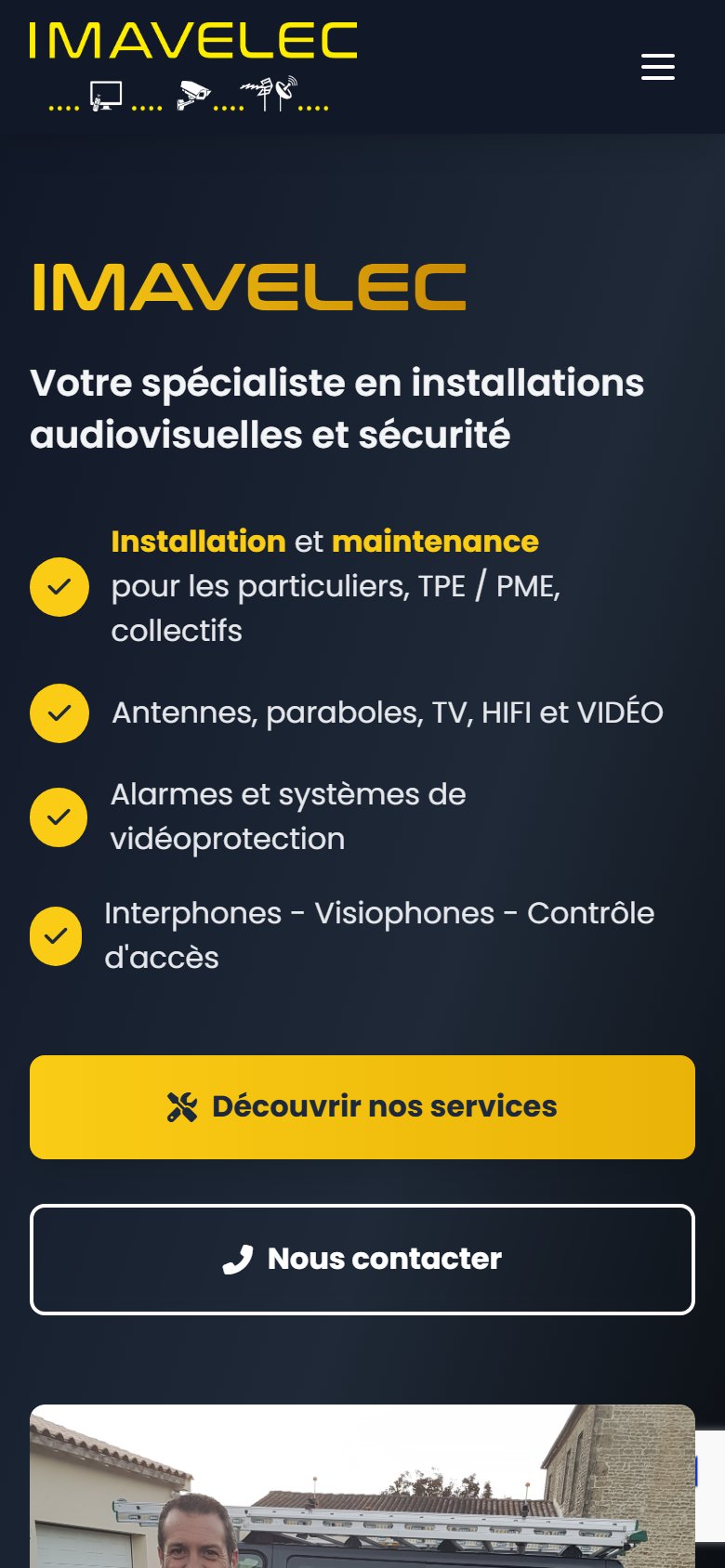 Vue mobile : hero adapté, numéro tap-to-call accessible au pouce