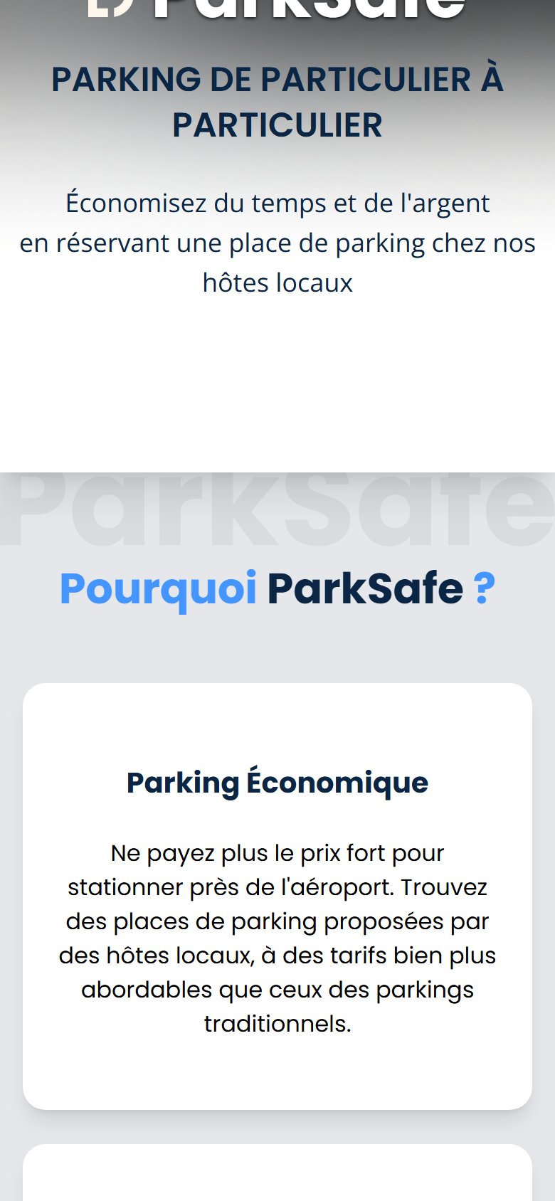 Vue mobile : navigation fluide entre les sections, CTA toujours à portée