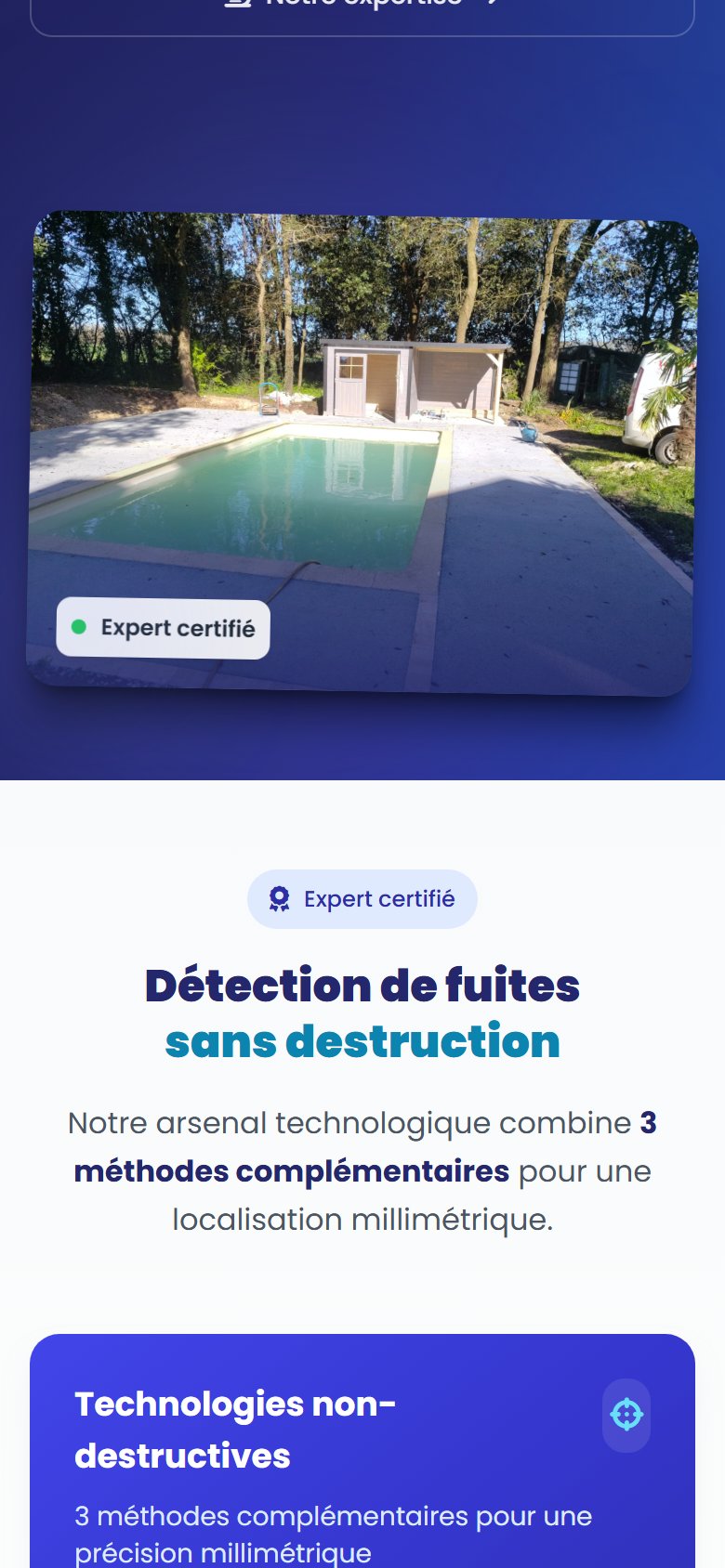 Vue mobile : navigation tactile fluide sur les pages métier